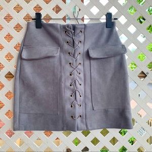 Faux Suede Mini Skirt